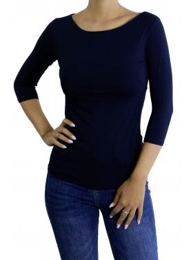Maglia con scollo a barca con manica 3/4